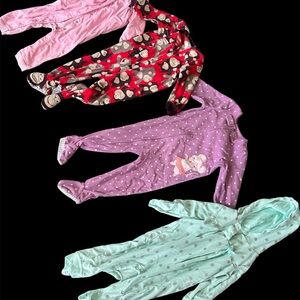 Baby Girl Footsie / Sleeper One Piece Pajama Set Bundle | Size 18M
